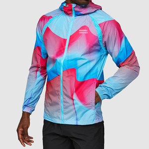 Stretchy Canvas Running <b>Jacket</b> with Zippered Pockets Adjustable <b>Hood</b> Front Logo Breathable Eco-Friendly <b>Soft</b> <b>Shell</b> Winter <b>Jacket</b> - Product Image 3