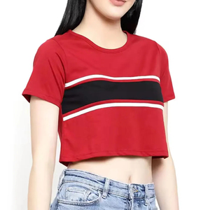 เสื้อครอปท็อปผู้หญิงยอดนิยมสำหรับฤดูร้อน ผ้าฝ้าย 100% ทรงเข้ารูป ระบายอากาศดี สไตล์โมเดิร์นสตรีท แบรนด์ Joxai ชุดกีฬา ผลิตในปากีสถาน คุณภาพสูง - Product Image 1
