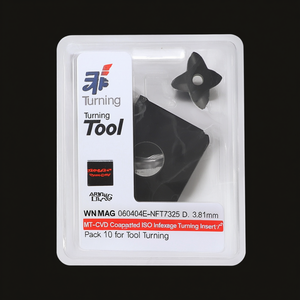 Inserto de Torneado Indexable WNMG 060404E-NFT7325 D. 3.81mm MT-CVD con Recubrimiento ISO, Paquete de 10 para Torneado de Piezas - Product Image 3