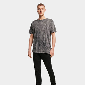 Pakistan fabricant 2025 T-shirt pour hommes lavage à l'acide OEM Service tenue décontracté manches courtes coupe ample col rond facile à porter - Product Image 6