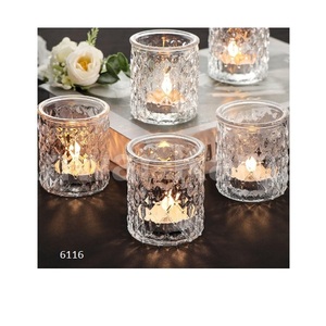 Votive <b>Tealight</b> Clear Glass Candle <b>Holder</b> for Wedding Decor Table Showpiece Home Decor and Holiday Decor Table Showpieces - Product Image 1