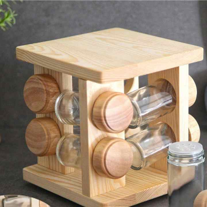 GÖNÜL STAND BAMBOO 8 PIECE SPICE BAKER G-2751