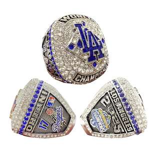 แหวนแชมป์ทีมลอสแอนเจลิส ดอดเจอร์ส รุ่นยูนิเซ็กซ์ แหวนที่ระลึกทีม MLB เงินแท้ 925 ชุบทอง 14K ประดับโมอิสซาไนต์ สไตล์ฮิปฮอป - Product Image 6