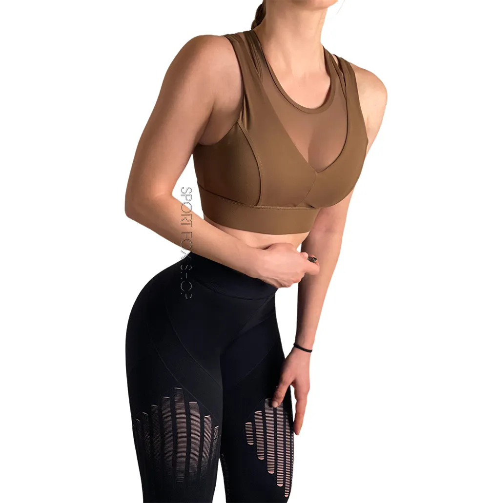 Benutzer definierte Logo Racer zurück ärmellose Stringer Gym Yoga Frauen Tank Tops Fitness Workout Sport BH