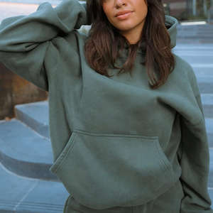 Streetwear personnalisé pour femmes Sweats à capuche unisexe Pull-over à capuche vierge en coton épais surdimensionné de haute qualité - Product Image 2