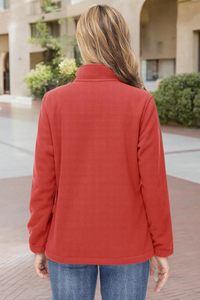 Chaqueta de lana Polar suave de talla grande para mujer, tela de algodón ligera transpirable, cierre de cremallera, diseño estampado para invierno al aire libre - Product Image 6