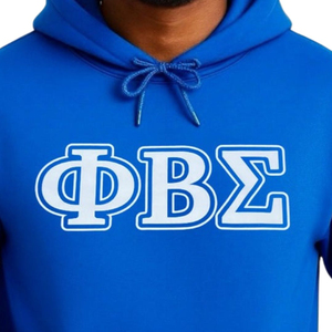 เสื้อฮู้ดพิมพ์ลาย Phi Beta Sigma สีน้ำเงินรอยัล ผ้าฝ้ายพรีเมียมเนื้อนุ่ม เสื้อสเวตเชิ้ตแบบสวมหัวสำหรับสมาคมนักศึกษากรีก พร้อมตัวอักษรพิมพ์ด้วยความร้อน - Product Image 4