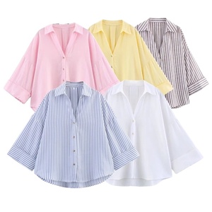 Blouses décontractées d'hiver pour femmes, taille XL, blanches, écologiques, manches raglan, motif uni, col rabattu, logo sur le devant, 2025 - Product Image 1