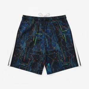 Pantalones cortos deportivos para correr para hombre personalizados al por mayor economía 100% poliéster nuevo diseño cintura media sarga transpirable frente masculinos Casuales - Product Image 2