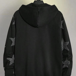 Comfortable Winter Streetwear <b>Hoodies</b> <b>for</b> <b>Men</b> Custom Printed Rhinestone <b>Work</b> 100% Cotton Pullover - Product Image 6