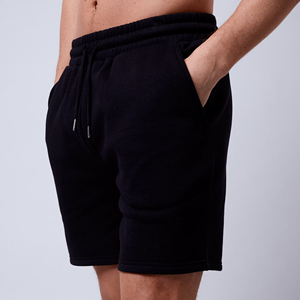 Venta al por mayor de peso pesado 100% algodón sólido gimnasio pantalones cortos deportivos polar transpirable pantalones cortos de sudor con cintura elástica para los hombres - Product Image 6