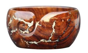 Bol de fil en bois pour tricoter des bols de fil de palissandre Lichtenberg bol de fil fait main cadeaux - Product Image 5