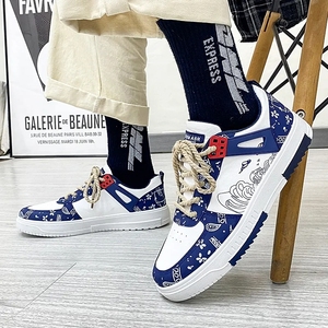 Tendance été 2026 : Chaussures de skateboard confortables, baskets mignonnes peintes à la main, chaussures décontractées en cuir pour hommes - Product Image 6