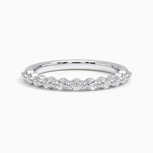 14K oro media eternidad chapado en oro rosa compartir punta laboratorio cultivado diamante banda joyería fina para su boda banda joyería de moda - Product Image 3