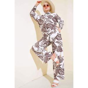 Ensemble 2 pièces à motifs pour femmes en marron - Product Image 1