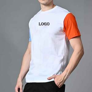 เสื้อยืดโลโก้แบบกำหนดเองสำหรับทุกเพศเสื้อยืดทรงสลิมฟิตแบบมีแขนตัด2สียาวสั้นพิมพ์ลายด้วยตัวเอง - Product Image 6