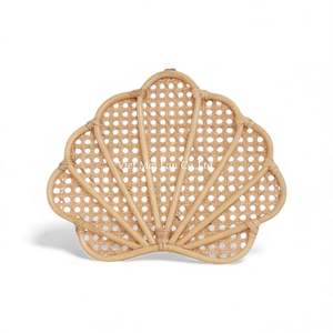 Decoración de Pared de Conchas Marinas de Ratán Hecha a Mano, Arte Tejido Natural para Cuarto de Bebé, Habitación Infantil y Decoración del Hogar - Product Image 1