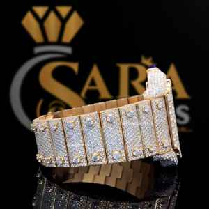 Meilleure Qualité Glacé VVS Moissanite Diamant En Acier Inoxydable Style Hip Hop Montre Élégante Mode De Luxe Mécanique Carré Analogique - Product Image 2