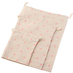 Bolsas con cordón en color sólido natural hechas de algodón 100% original para eventos de boda - Product Image 2