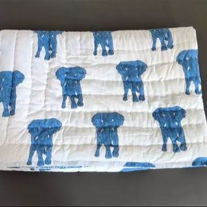 Hand Block Printed Doctor Cotton Razai Light <b>Weight</b> Reversible Queen Size Quilt <b>Blanket</b> - Product Image 1