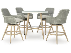 Juego de Mesa de Comedor de Mimbre Moderno y Resistente, Sillas de Jardín Cómodas para Hotel, Apartamento, Parque, Muebles de Exterior para el Hogar - Product Image 6