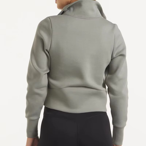Coupe-vent de golf décontracté pour femmes quart de fermeture éclair en nylon coupe athlétique à capuche courte longueur vêtements d'hiver brodés durables - Product Image 4