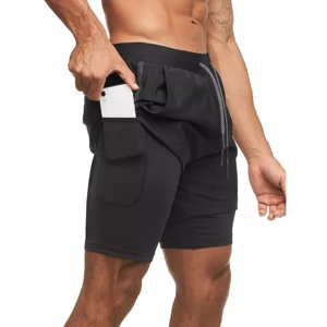 2025 Short d'entraînement de course Logo personnalisé Short de sport de gymnastique à compression à double pont Hommes - Product Image 4