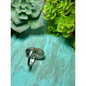 Navajo-<b>Crafted</b> Opal and Sterling Silver Ring Size 6 Cultural Collectible Jewelry - Product Image 4