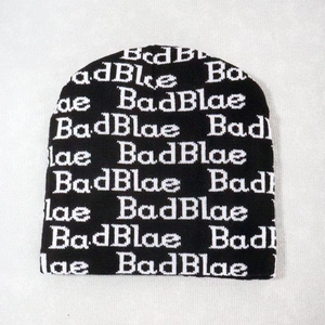 Precio al por mayor letra Jacquard tejido personalizado su logotipo puños deportes Jacquard tejido Beanie moda invierno jacquard Beanie - Product Image 2
