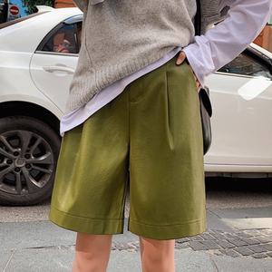 Shorts de Piel Sintética de Cintura Alta y Pierna Ancha para Mujer, Pantalones de Otoño Invierno Holgados y Adelgazantes, Corte Recto, Longitud Media - Product Image 6