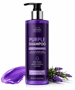 Private Label Organic Purple Keratin Coconut Oil Anti-Yellow Silver Hair Toning Cream <b>Shampoo</b> Hair Care Set OEM - Product Image 1