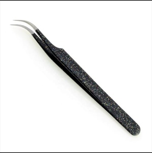 Haute qualité couleur noire 45 90 degrés L forme fibre pointe pince à épiler Extension de cils pince à épiler Volume pince à épiler Extension de cils - Product Image 1