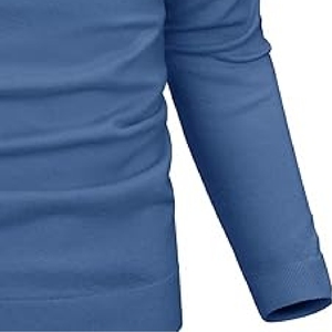 Nouveau gros Top qualité Polyester couleur unie pull pull hommes col rond épais printemps chandails - Product Image 5