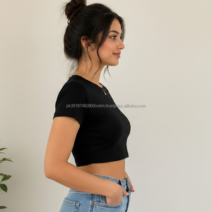 T-shirts courts confortables pour femmes, taille personnalisée, écologiques, tendance, OEM sur mesure - Product Image 2