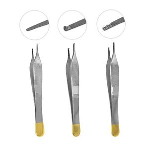 Juego de Instrumentos Quirúrgicos Manuales de Alta Calidad Adson, Pinzas de Cirugía Plástica de 4.75 Pulgadas, 1x2 Dientes, Insertos de Acero Inoxidable - Product Image 6