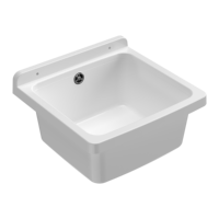Lavabo mural minimaliste multifonctionnel en résine PP blanc Mongardi Square 39L 39P 24H cm, résistant aux acides, aux UV, brillant