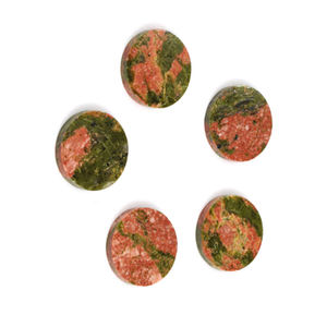 Moneda plana redonda de 12mm de alta calidad del fabricante de confianza Unakite Crystal Natural piedras preciosas sueltas para la fabricación de joyas y curación - Product Image 4