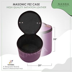 Étui de luxe pour fez maçonnique, boîte de rangement et d'exposition en similicuir |   Étuis pour casquettes des francs-maçons, violet - Product Image 5