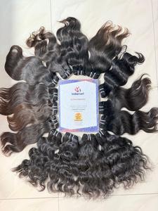 Extensions de cheveux humains en mèches bouclées à double trame, cheveux indiens bruts alignés sur les cuticules, couleur naturelle, vague profonde - Product Image 4