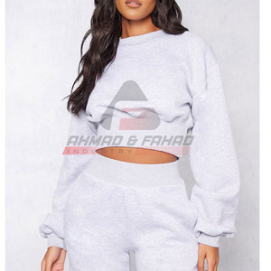 Custom Women Crop <b>Top</b> Sweatshirts Casual Sweatshirts Pullover Cropped Oversize Sweatshirts for Woman - Product Image 1