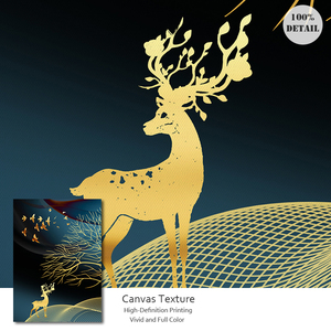 Or abstrait cerf <span class=keywords><strong>arbre</strong></span> oiseau cristal porcelaine <span class=keywords><strong>peinture</strong></span> nordique affiches et impressions images décoratives mur Art <span class=keywords><strong>peinture</strong></span> - Product Image 5