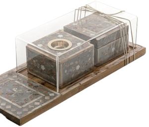 Incienso de nácar de estilo árabe de primera calidad Bakhoor Buner Set con bandeja con incrustaciones y caja hecha en Vietnam - Product Image 2