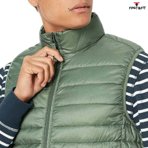 Custom Men Lightweight Reversible Waterproof Puffer <b>Vest</b> Bubble Sleeveless Breathable Winter Warm OEM Service Outdoor Use - Product Image 6