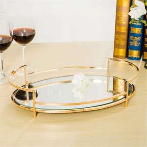 Trendsetting ถาดโลหะกลมเคลือบทองอเนกประสงค์สำหรับกาแฟ - Product Image 5