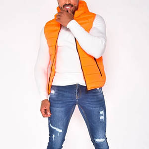 MOQ bajo elegante invierno Puffer Down Chaleco de los hombres ropa de calle aislado frío desgaste acolchado chaqueta con capucha - Product Image 3