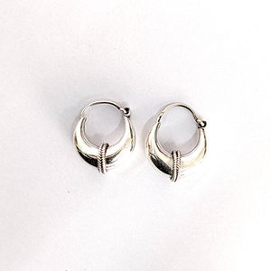 <b>Hoop</b> <b>Earring</b> with Trendy Design for Wedding Party or Gift 925 Sterling <b>Silver</b> Unisex 6.4 Grams - Product Image 1