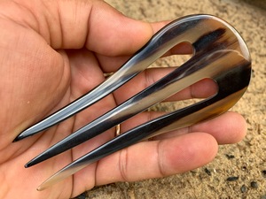 Polished Finish Buffalo Horn <b>Hair</b> <b>Pins</b> for Women's Ox Horn <b>Hair</b> Styling Stick Natural Accessory - Product Image 5