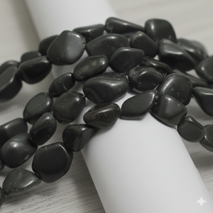 Beadsnfashion Tumble Black <b>Onyx</b> Stone Beads 14-19 mm for DIY Jewelry <b>Bracelet</b> Necklace Earrings Making - Product Image 2