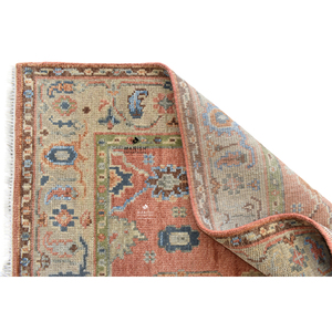 Alfombra Oushak vintage turca Alfombra anudada Alfombras con estampado floral de diseño tradicional para sala de estar dormitorio - Product Image 6