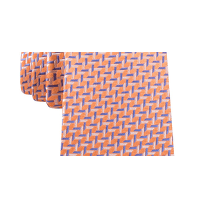 Cravatta Casual da Uomo Michael Kors in Seta, Design Classico Jacquard a Pois e Righe Arancioni, in Lana e Cotone, Taglia Regolare per Completi e Regali - Product Image 2
